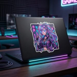 Cyberpunk Anime Girl Vinyl Sticker
