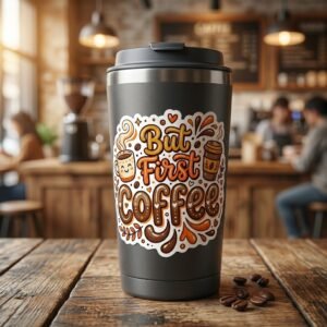 But First Coffee Glossy Die-Cut Sticker