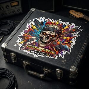 Electric Rock Skull Die-Cut Sticker