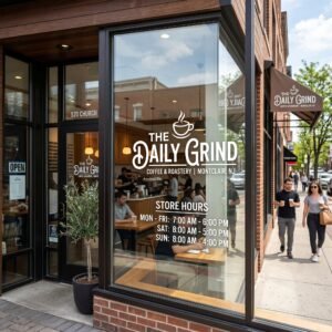 Premium Coffee Shop Storefront Vinyl Lettering