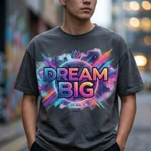 Dream Big Neon Streetwear T-Shirt