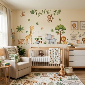 Cute Jungle Animals Nursery Wall Decals