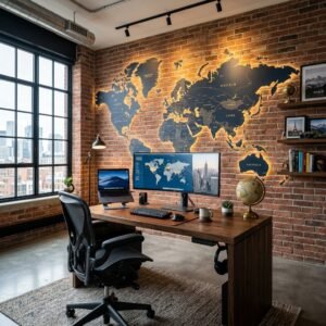 Modern World Map Wall Decal
