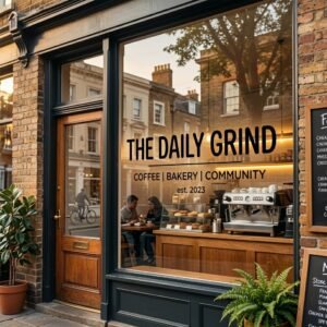 Minimal Modern Store Name Vinyl Window Lettering